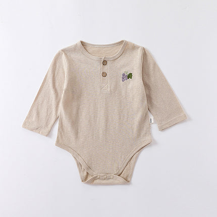 Wholesale Baby Autumn Cotton Long Sleeve Bodysuit Newborn Baby Embroidered Triangle Romper