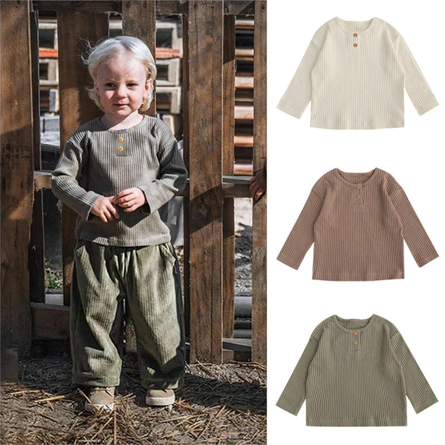 Wholesale Spring and Autumn Baby Long-sleeved T-shirt Baby Round Neck Top
