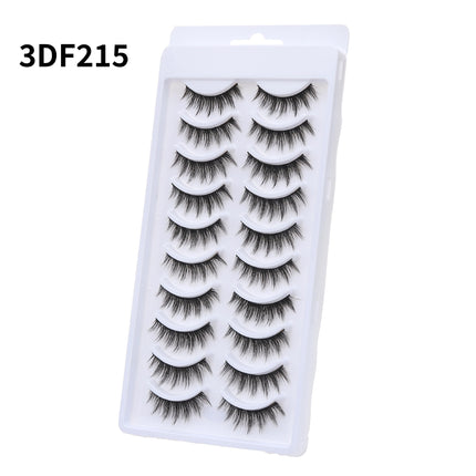 Wholesale 10 Pairs of 3D Multi-layered Thick Stage Makeup Natural False Eyelashes 