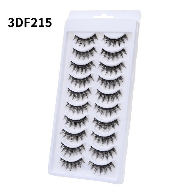 Wholesale 10 Pairs of 3D Multi-layered Thick Stage Makeup Natural False Eyelashes 
