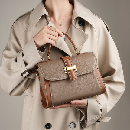 Women's Fashionable First Layer Cowhide Bag Handbag Crossbody Bag Light Luxury Shoulder Bag