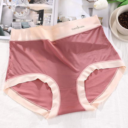 Women's High Waist Silk Cotton Crotch Antibacterial Seamless Thin Underwear