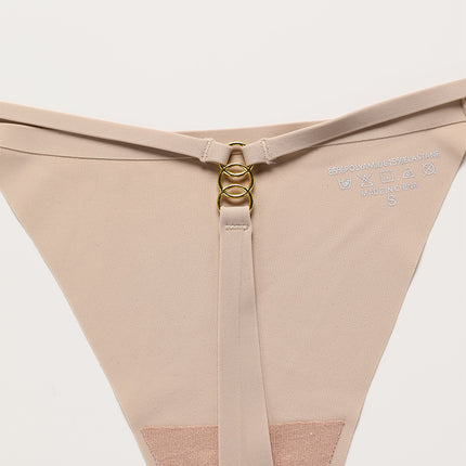Wholesale Sexy Ladies Traceless Thong Panties Women's Thin Belt Buckle Cotton Crotch T Pants