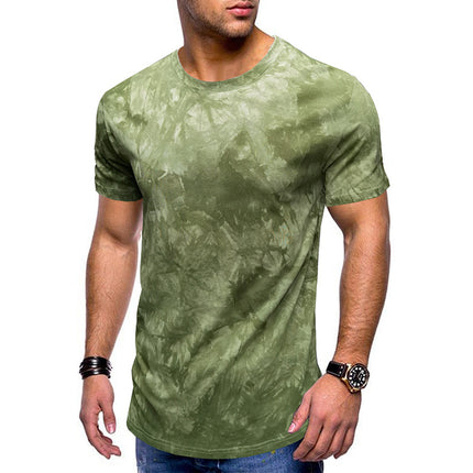 Wholesale Men's Summer Round Neck Tie Dye Short Sleeve T-shirt