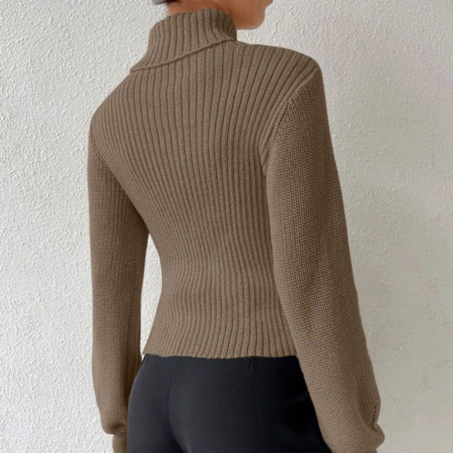 Wholesale Women's Sexy Fashion Chest Hollow Out Turtleneck Sweater
