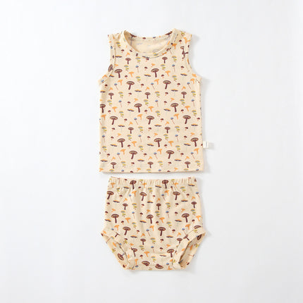 Wholesale Baby Summer Cotton Thin Sleeveless Vest Shorts Two-Piece Set