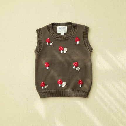 Wholesale Baby Spring  Autumn Hand Embroidered Bottoming Sweater Vest