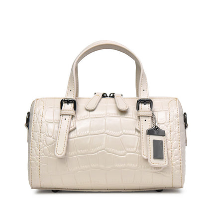 Women's Shoulder Bag Fashion Boston Bag Crossbody Bag Crocodile Pattern Cowhide Handbag