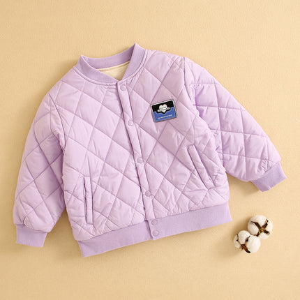 Wholesale Kids Winter Silk Brushed Thickened Warm Padded Jacket