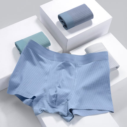 Wholesale Cotton Men's Underwear Solid Color Cotton Antibacterial No Trace Boxer Briefs