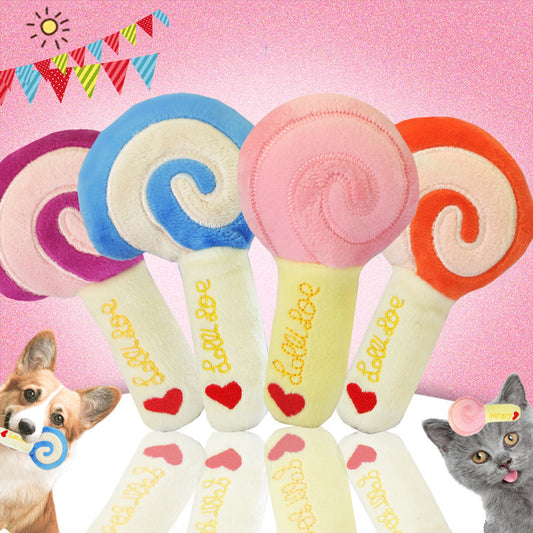 Wholesale Lollipop Plush Sound Toy Pet Dog and Cat Supplies