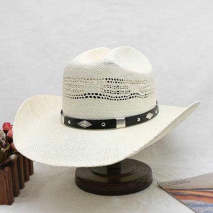 Wholesale Woven Handmade Straw Top Hat Knight Cowboy Hat Western British Jazz Hat 