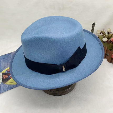 Wholesale Men's Fall Winter Woolen Retro British Jazz Hat Felt Hat 