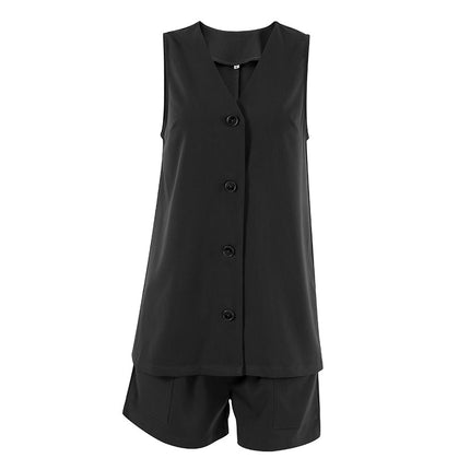 Wholesale Women's Summer Blazer Vest Short Two Piece Set