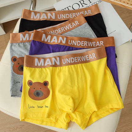 Men's Pure Cotton Mid-rise Breathable Loose Boxer Briefs Underwear