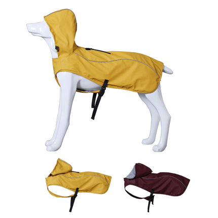 Medium and Large Portable Universal Dog Poncho Hooded Reflective Pet Raincoat