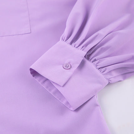 Wholesale Ladies Spring Casual Lapel Shirt Women Coat Long Sleeve Blouse Tops