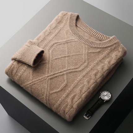 Wholesale Men's Autumn Winter Thick Loose Warm Basement Wool Sweater
