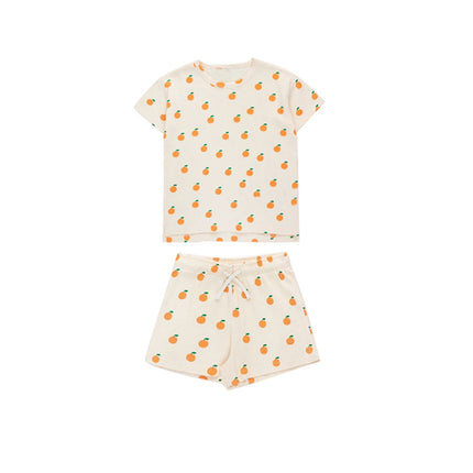Wholesale Infant Baby Summer Waffle Short Sleeve Top Shorts Set