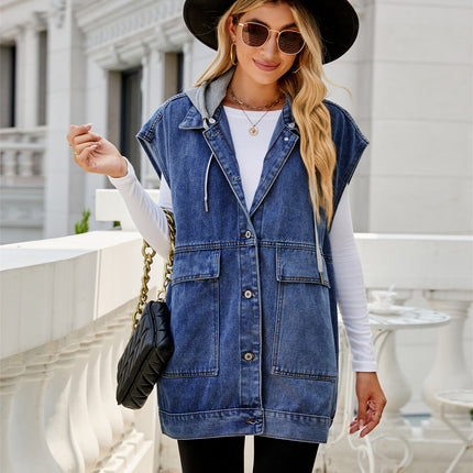 Wholesale Women's Summer Fashion Trendy Denim Sleeveless Vest