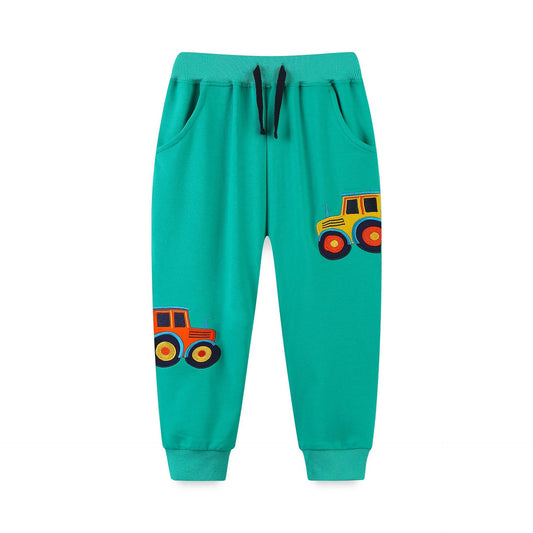 Wholesale Boys' Spring  Autumn Cartoon Embroidered Sports Joggers