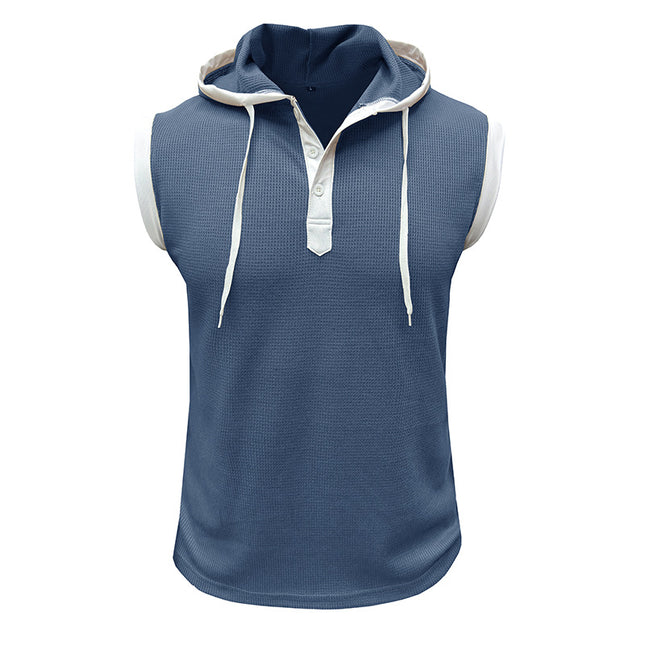 Men's Pullover Casual Fitness Sports Loose Hooded Sports Vest