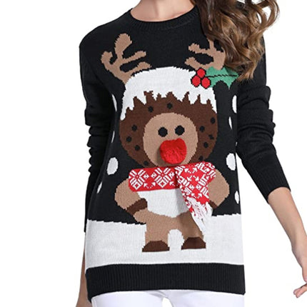 Wholesale Women's Winter Cartoon Round Neck Pullover Christmas Sweater