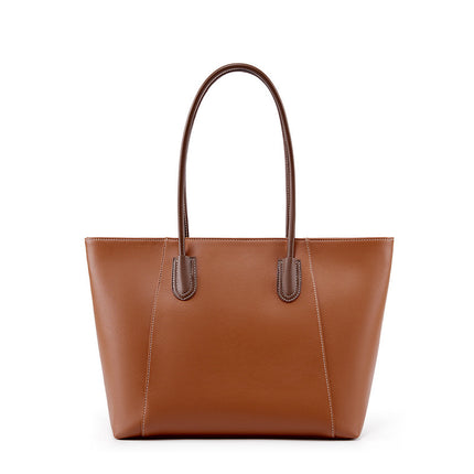 Women's Autumn and Winter Tote Bag Large Capacity Genuine Leather Bag 