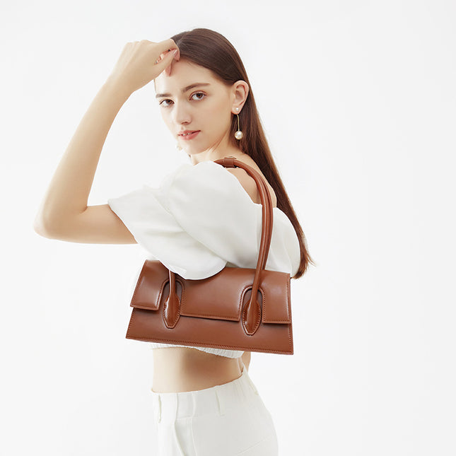 Women's High-end Fashion Crossbody Baguette Bag Shoulder Handbag 