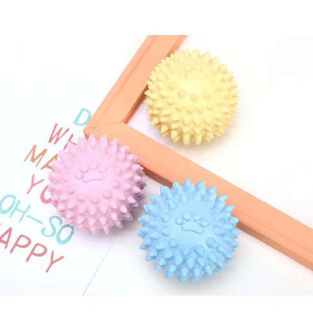 Teddy Golden Hair Sound Pet Toy Ball for Large, Medium and Small Dogs TPR Thickened Massage Ball 