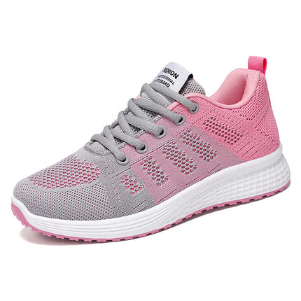 Wholesale Women's Casual Soft Soled Sports Shoes Breathable Flying Mesh Shoes
