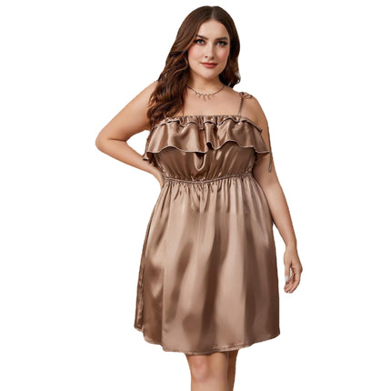 Wholesale Plus Size Ladies Summer Strapless High Waist Dress