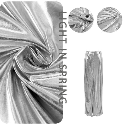 Wholesale Women's Summer Fashion Silver Hip Slit Slim High Waist Long Skirt