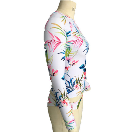 Wholesale Women's Printed Bikini Long-sleeved Sexy Split Swimsuit 