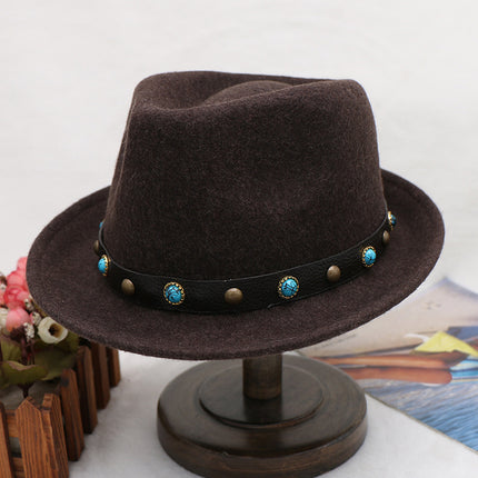 Wholesale Autumn Wool Jazz Hat British Retro Fashion Felt Hat