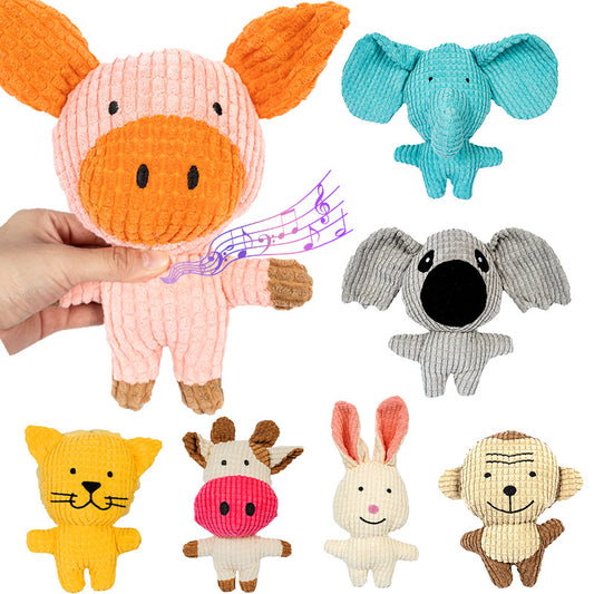 Wholesale Pet Corn Velvet Teeth-resistant Plush Teddy Dog and Cat Vocal Toys and Supplies