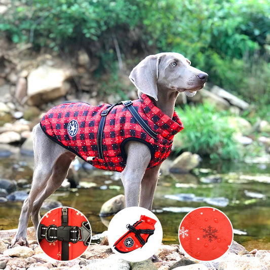 Fall Winter Pet Clothes Christmas Big Dog Clothes Thickened Warm Dog Padded Coat