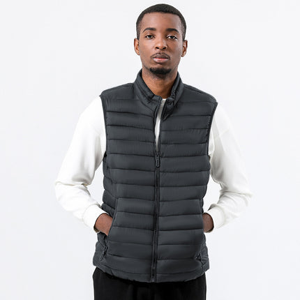 Wholesale Men's Fall Winter Large Size Stand Collar Warm  Padded Vest