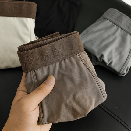Men's Pure Cotton Retro Mid-rise Comfortable Breathable Boxer Briefs