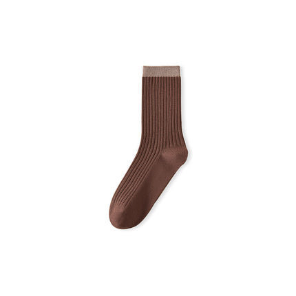 Women's Fall Winter Cotton Solid Color Antibacterial Deodorant Mid-calf Socks