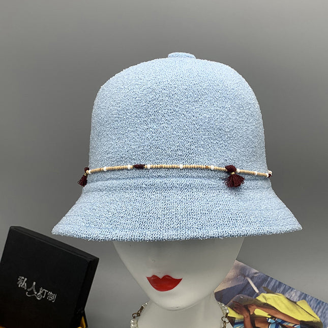 Women's Spring Bubble Velvet Small Brimmed Dome Hat Terry Cloth Basin Hat