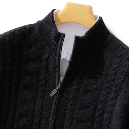 Wholesale Men's Fall Winter Thickened Loose Casual Cardigan Wool Jacket