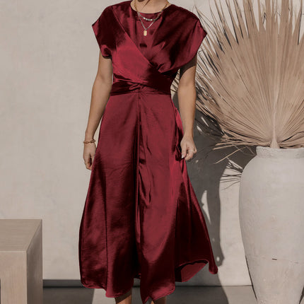 Wholesale Women's Summer Strappy Satin Sleeveless Elegant Evening Dress