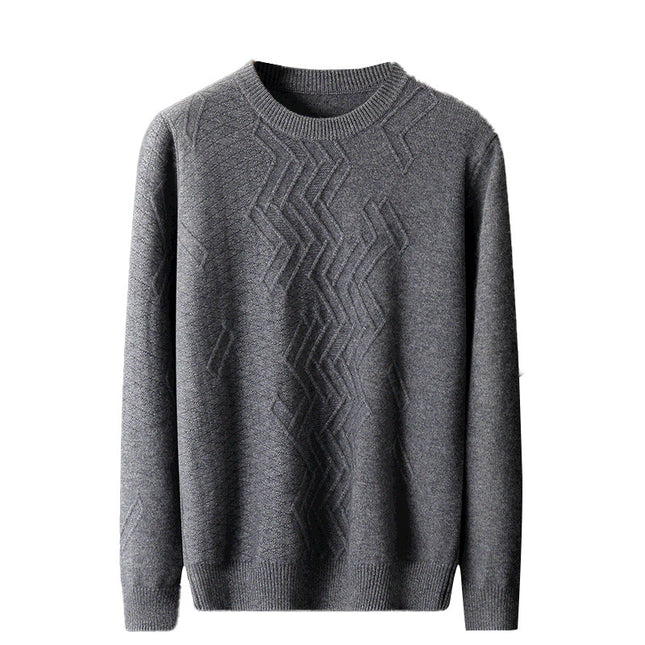 Wholesale Men's Business Round Neck Thickened Base Wool Cashmere Sweater