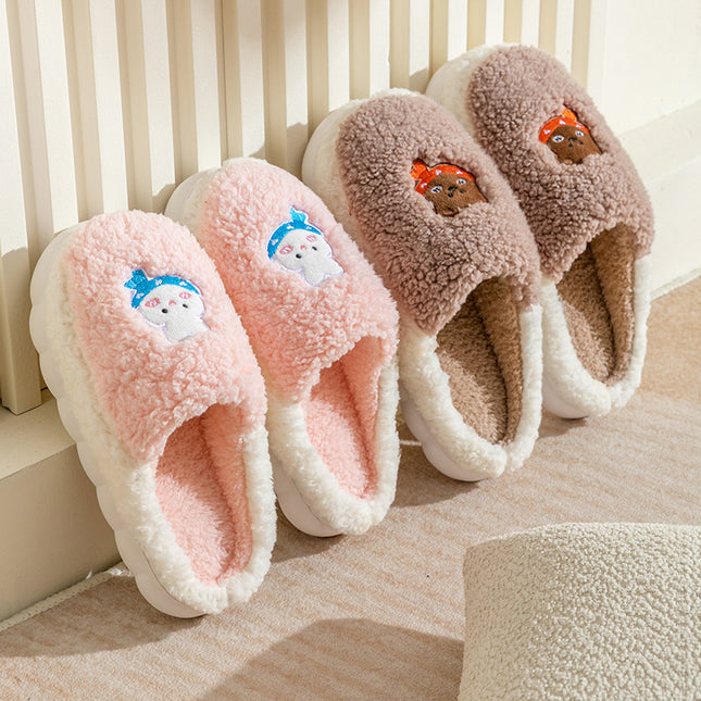 Wholesale Women's Winter Home Warm Plush Thick-soled Anti-slip Slippers