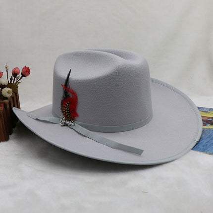 Wholesale Men's Woolen Jazz Frayed Hat Fashion Retro British Felt Hat 