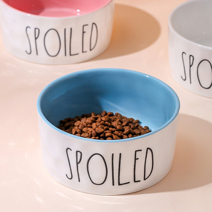Pet Bowl Ceramic Drinking Bowl Cat and Dog Neck Guard Food Bowl Water Bowl Pet Supplies 