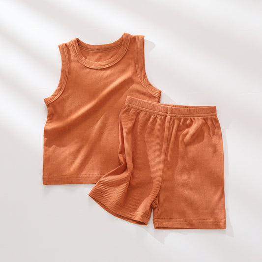 Wholesale Baby Vest Shorts Set Thin Baby Modal Ice Silk Two-Piece Set