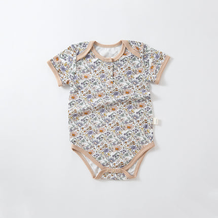Newborn Baby Onesie Infant Summer Thin Cotton Printed Romper Bodysuit