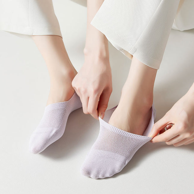 Wholesle Women's Spring Summer Thin Mesh Antibacterial Cotton Crew Socks